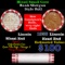 Mixed small cents 1c orig shotgun roll, 1935-p Wheat Cent,Steel Cent other end, Brinks Wrapper.