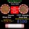 Mixed small cents 1c orig shotgun roll, 1939-p Lincoln Cent, Wheat Cent other end, Brinks Wrapper.