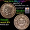 ***Auction Highlight*** 1857 Braided Hair Half Cent C-1 1/2c Graded ms64 bn By SEGS (fc)