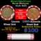 Mixed small cents 1c orig shotgun roll, 1935-s Lincoln Cent, Wheat Cent other end, Brinks Wrapper.