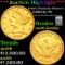 ***Auction Highlight*** 1859-C Gold Liberty Half Eagle Charlotte Winter-1 $5 Graded au58 details By