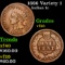1886 Variety 1 Indian Cent 1c Grades vf+