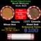Mixed small cents 1c orig shotgun roll, 1929-p Wheat Cent, 1893 Indian Cent other end, Brinks Wrappe