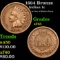 1864 Bronze Indian Cent 1c Grades xf+