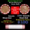Mixed small cents 1c orig shotgun roll, 1920-p Wheat Cent, Wheat Cent other end, Brinks Wrapper.
