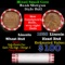 Mixed small cents 1c orig shotgun roll, 1928-p Wheat Cent,Wheat Cent other end, Brinks Wrapper.