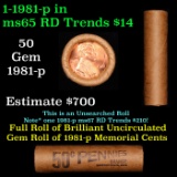 Shotgun Lincoln 1c roll, 1981-p 50 pcs Bank Wrapper.