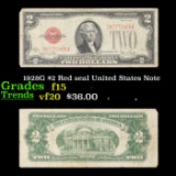 1928G $2 Red seal United States Note Grades f+