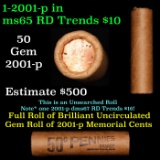 Shotgun Lincoln 1c roll, 2001-p 50 pcs Bank Wrapper.