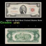 1953A $2 Red Seal United States Note Grades xf+