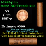 Shotgun Lincoln 1c roll, 1987-p 50 pcs Bank Wrapper.