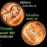 1954-s Lincoln Cent 1c Grades GEM++ Unc RD