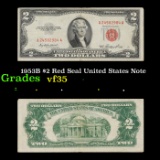 1953B $2 Red Seal United States Note Grades vf++