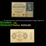 set of 2 consecutive 1922 Germny 10,000 Mark Vampire Note P# 72 Grades CU