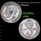 1917 Great Britain 3 Pence KM-813 Grades xf