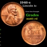 1946-s Lincoln Cent 1c Grades GEM Unc RD