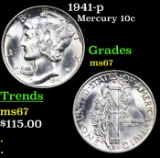 1941-p Mercury Dime 10c Grades GEM++ Unc