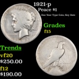 1921-p Peace Dollar $1 Grades f+