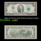 1995 $2 Green Seal Federal Reseve Note Grades Select CU
