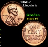 1958-d Lincoln Cent 1c Grades GEM+ Unc RD