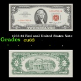 1963 $2 Red seal United States Note Grades Select CU
