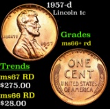 1957-d Lincoln Cent 1c Grades GEM++ RD