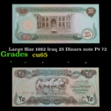 Large Size 1982 Iraq 25 Dinars note P# 72 Grades Gem CU