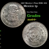 1967 Mexico 1 Peso KM# 459 Grades Choice+ Unc