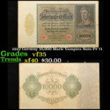 1922 Germny 10,000 Mark Vampire Note P# 71 Grades vf++