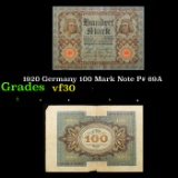 1920 Germany 100 Mark Note P# 69A Grades vf++