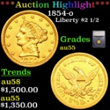 ***Auction Highlight*** 1854-o Gold Liberty Quarter Eagle $2 1/2 Graded au55 BY SEGS (fc)
