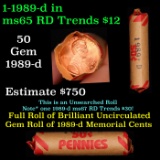 Shotgun Lincoln 1c roll, 1989-d 50 pcs Penny Wrapper.