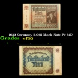 1922 Germany 5,000 Mark Note P# 81D Grades vf++