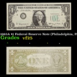 1963A $1 Federal Reserve Note (Philadelphia, PA) Grades vf+