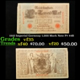 1910 Imperial Germnay 1,000 Mark Note P# 44B Grades vf++