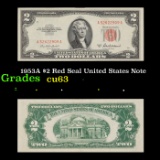 1953A $2 Red Seal United States Note Grades Select CU