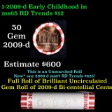 Shotgun Lincoln 1c roll, 2009-p Birth 50 pcs Bank Wrapper.