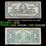 1937 Canada 1 Dollar Note P# 58D Grades xf