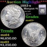 ***Auction Highlight*** 1883-s Morgan Dollar $1 Graded ms63+ BY SEGS (fc)
