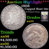 ***Auction Highlight*** 1808 Capped Bust Half Dollar 50c Graded Select AU BY USCG (fc)