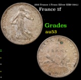 1916 France 1 Franc Silver KM# 844.1 Grades Select AU