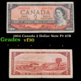 1954 Canada 2 Dollar Note P# 67B Grades vf++