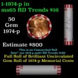 Shotgun Lincoln 1c roll, 1974-p 50 pcs Bank Wrapper.