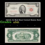 1953A $2 Red Seal United States Note Grades xf+