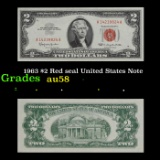 1963 $2 Red seal United States Note Grades Choice AU/BU Slider