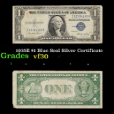 1935E $1 Blue Seal Silver Certificate Grades vf++