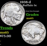 1938-d Buffalo Nickel 5c Grades GEM Unc