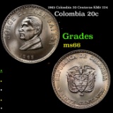 1965 Colombia 20 Centavos KM# 224 Grades GEM+ Unc
