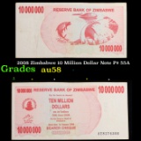 2008 Zimbabwe 10 Million Dollar Note P# 55A Grades Choice AU/BU Slider