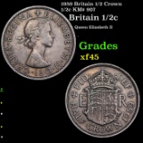 1959 Britain 1/2 Crown 1/2c KM# 907 Grades xf+